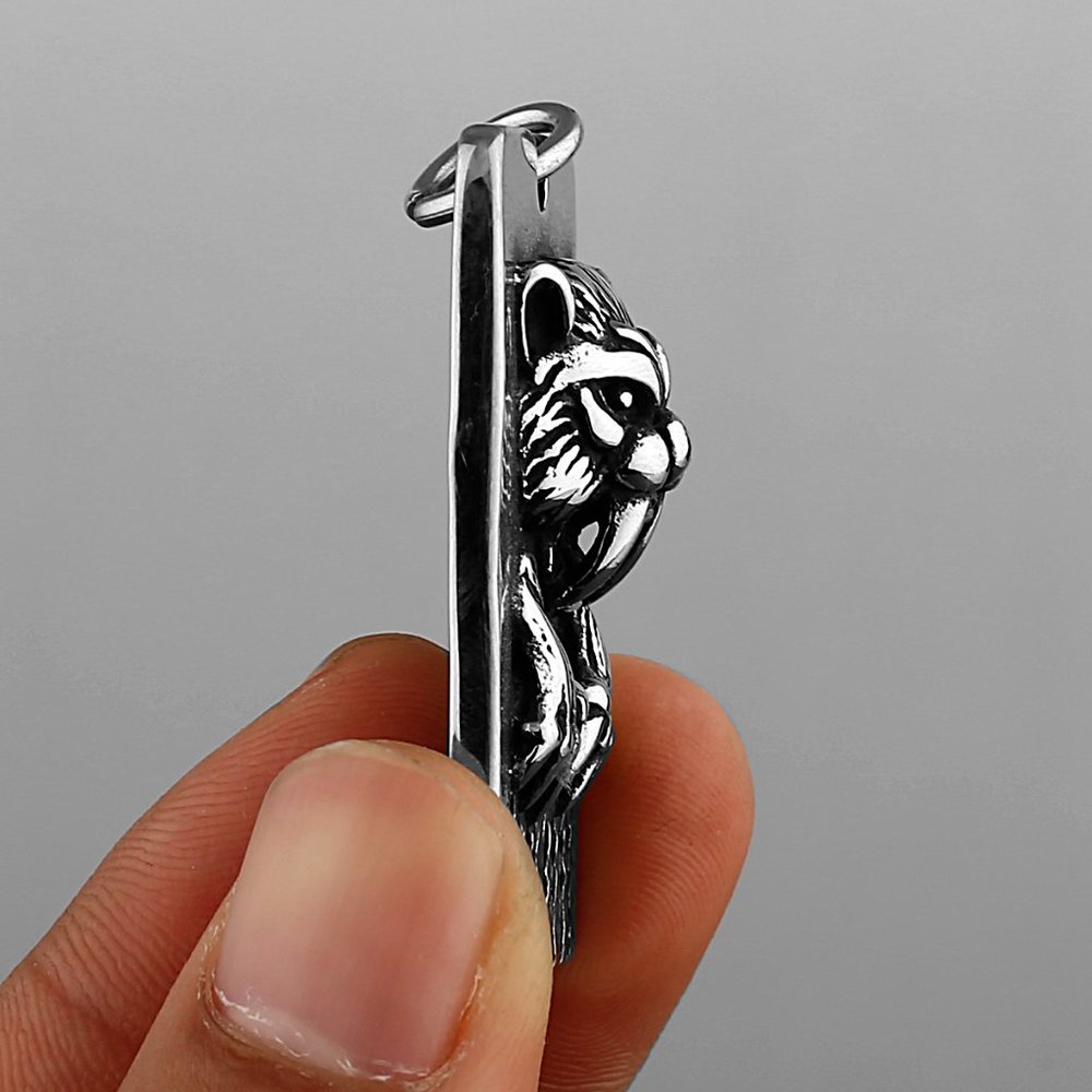 Domineering Saber-toothed Tiger Beast Tiger Stainless Steel Necklace, GP1231428 - Picture 3 of 7